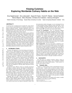 Kissing Cuisines: Exploring Worldwide Culinary Habits on the Web