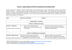 Annex 1: Legal analysis of CETA`s Investment Court System (ICS)