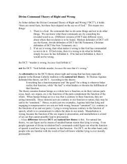 Divine Command Theory of Right and Wrong