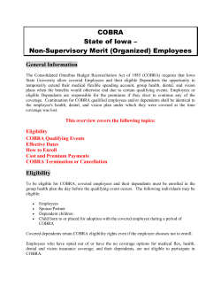 COBRA State of Iowa &ndash; Non-Supervisory Merit (Organized) Employees