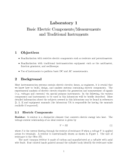 Basic Electric Components Measurements and Traditional Instruments