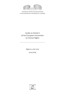 Guide on Article 6 : Right to a fair trial (civil limb)