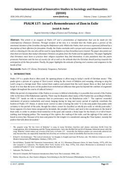 - International Journal of Innovative Studies in Sociology
