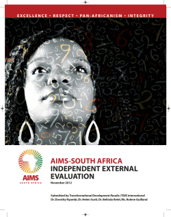 AIMS-SOUTH AFRICA INDEPENDENT EXTERNAL EVALUATION