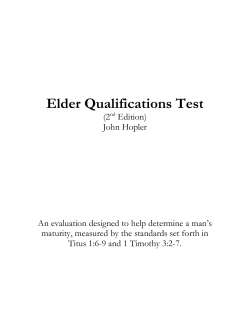 Elder Qualifications Test