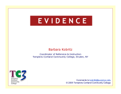 evidence - Tompkins Cortland Community College