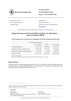 Budget Increases to Protracted Relief and Recovery Operations