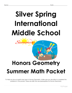 Silver Spring International Middle School Honors Geometry Summer