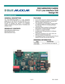 DS2149DK/DS21349DK T1/J1 Line Interface Unit Design Kit