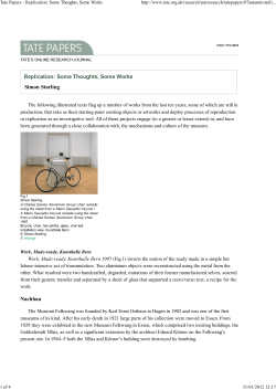 Tate Papers - Replication: Some Thoughts, Some Works