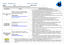 Subject: Geography Yr. 8 TITLE : Go on Safari! Dates: Set / / Hand in