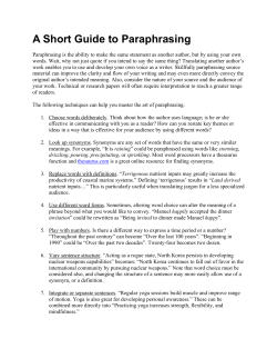 A Short Guide to Paraphrasing
