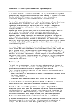 Summary of SER advisory report on market regulation policy