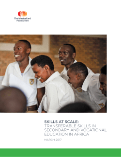 Skills at Scale: Transferable Skills in Secondary and Vocational