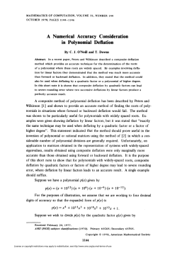 in Polynomial Deflation - American Mathematical Society