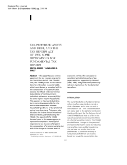 tax-preferred assets and debt, and the tax reform act of 1986: some