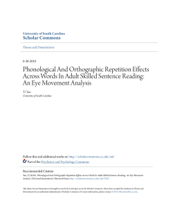 Phonological And Orthographic Repetition Effects Across Words In