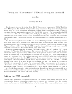 Testing the &ldquo;Halo counter&rdquo; FSD and setting the threshold