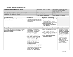 Annex 1 &ndash; Logical Framework Matrix