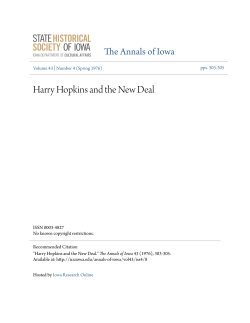 Harry Hopkins and the New Deal