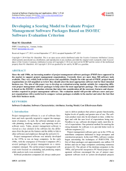 Developing a Scoring Model to Evaluate Project Management