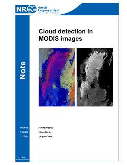 Cloud detection in MODIS images - Index of