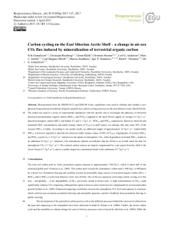 Carbon cycling on the East Siberian Arctic Shelf &ndash; a change in air