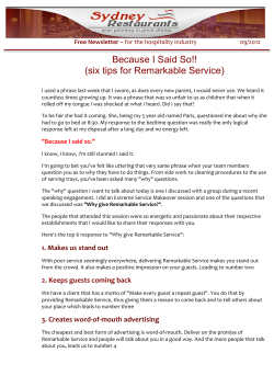 Because I Said So!! (six tips for Remarkable