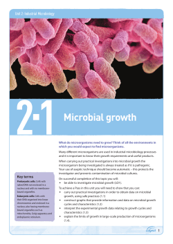 Topic guide 2.1: Microbial growth