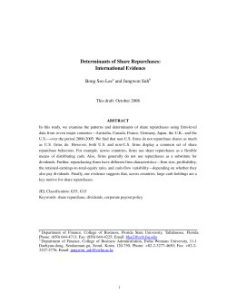 Determinants of Share Repurchases: International Evidence