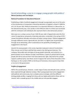 Social Networking: a way to re-engage young people with politics?
