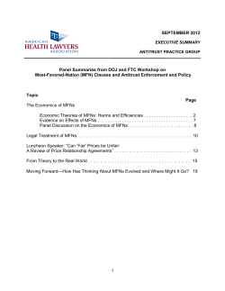 Panel Summaries from DOJ and FTC Workshop on Most