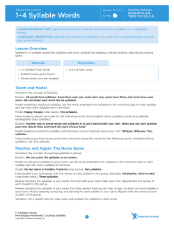 1&ndash;4 Syllable Words