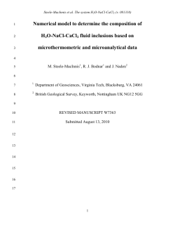 Numerical model to determine the composition of H2O-NaCl
