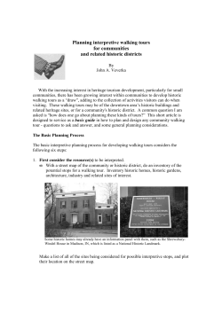 Planning interpretive walking tours for communities and related