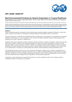Best Environmental Practices for Seismic Exploration in Tropical