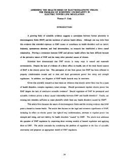 ASSESSING THE HEALTH RISKS OF ELECTROMAGNETIC