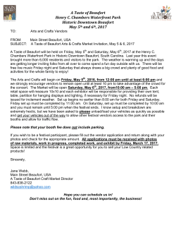 2017 A Taste of Beaufort application