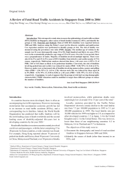A Review of Fatal Road Traffic Accidents in Singapore from 2000 to