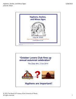 Hyphens, Dashes, and Minus Signs