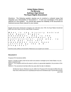 The Equal Rights Amendment