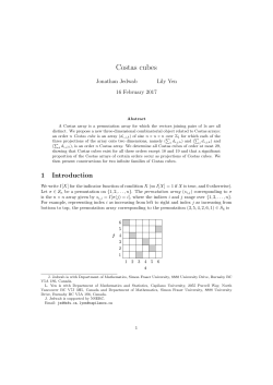 Jedwab Yen. Costas Cubes. Preprint