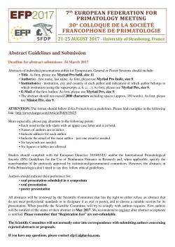 Abstract Guidelines and Submission