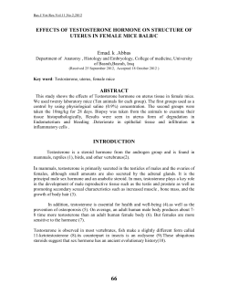 Effects of Testosterone hormone in structure of Uterus in