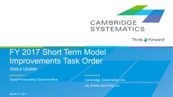 FY 2017 Short-Term Model Improvements Task Order