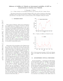 Correlation of AOT with relative frequency of air showers with energy