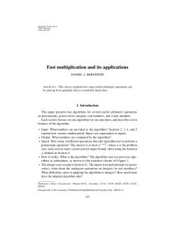 Fast multiplication and its applications