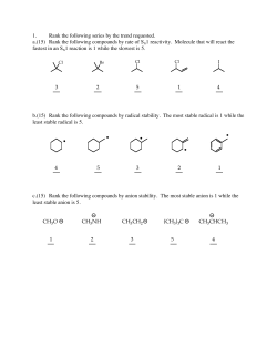 Rank the following compounds by rate of SN1 reactivity. Molecule th