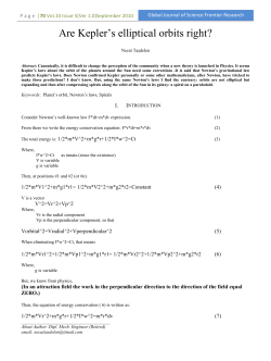 Are Kepler`s elliptical orbits rigth