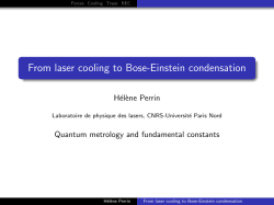 From laser cooling to Bose-Einstein condensation